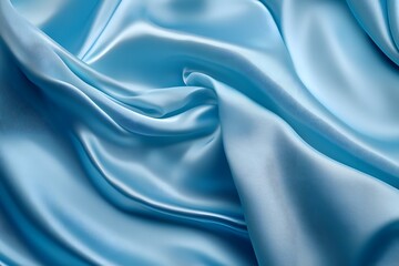 Abstract Blue Silk Fabric Drape