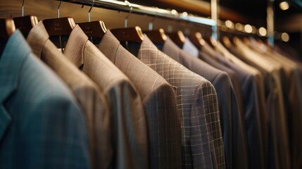 Fototapeta premium Suits Hanging in a Closet