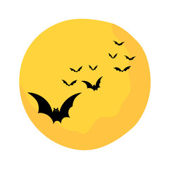 Art & Illustration. Moon, Round Moon, Moon and Bat Illustration © Robert Kim