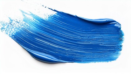blue oil brush stroke on white background