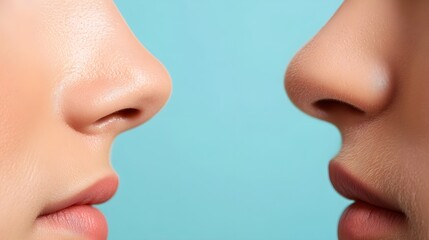 Obraz premium Close-up before-and-after comparison of a patient's hairline, illustrating the natural effects of the hair transplant procedure, Photorealistic, Sharp Focus, Bright Lighting