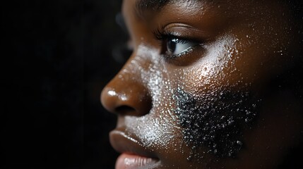 Close-up video of a blackhead facial, illustrating pore cleaning and skin's transformation, with side-by-side comparisons before and after treatment, Cinematic, Crisp Lighting