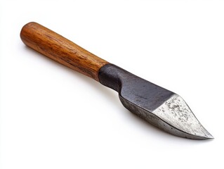 Fototapeta premium Vintage Wood Handled Metal Tool Isolated on White Background