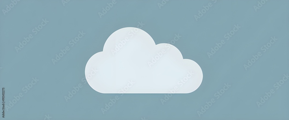 Poster a simple cloud icon with a small upward-facing arrow inside, representing cloud uploads or cloud sto