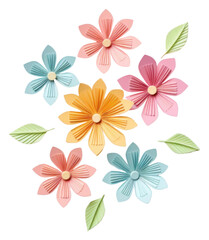 PNG Pastel mini flower origami plant paper.