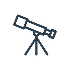 Telescope Icon, Observatory Astronomy Telescope Vector Icon