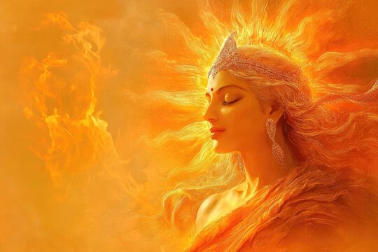 Surya deity: The divine charioteer, symbolizing life and strength, honored during Makar Sankranti, Chhath Puja, and Ratha Saptami, revered for guiding the Sun's celestial journey in Hindu tradition.