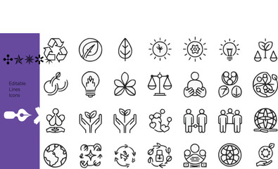 Icon set of Court Editable. Vector illustration in modern thin line style of law related icons: Lawyer, judge, justice, and more. Pictograms and infographics for mobile apps