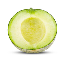 haft of green cantaloupe melon on transparent png