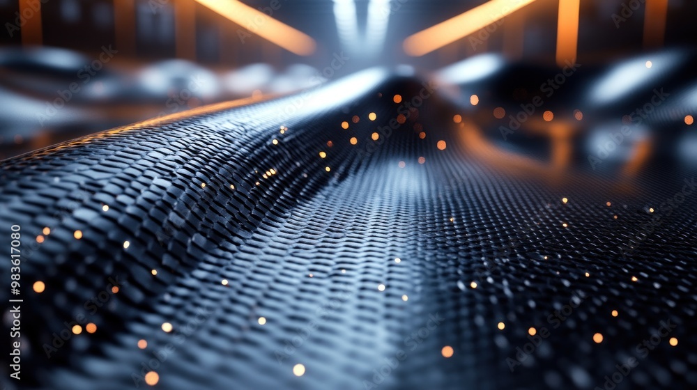 Aufkleber abstract close-up of a textured surface with glowing particles.