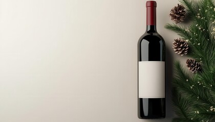 Personalized wine bottle with custom label, festive occasion, 3D illustration