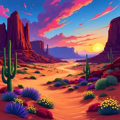 Canyons in the desert. Beautiful landscape of red canyons in a desert area. Wild West. Hot climate. Sandstones. Amazing red mountains.