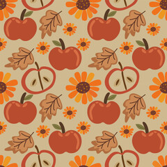Autumn vector ilustration seamless patern.Great for textile,fabric,wrapping paper,and any print.