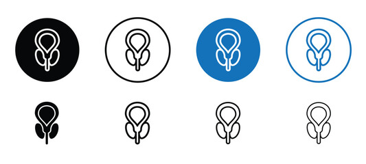 Prostate vector icon set, Prostate Outline, filled and flat Icon, Prostate icon,  Cancerous prostate icon,