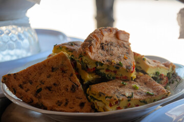 fried omelet with scallion mixture Indonesian specialty food