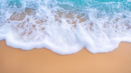 Obraz premium Gentle Ocean Waves on a Serene Beach, calming surf lapping at an untouched shore, embodying tranquility and simplicity in a peaceful coastal landscape.