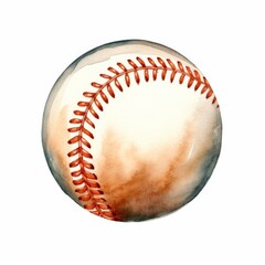 Hand-Painted Watercolor Baseball Illustration - Artistic and Vintage Sports Image for Wall Art, Blog, and Design Projects