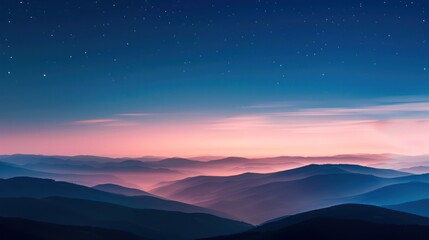Fototapeta premium Serene Mountain Landscape Under a Starry Sky