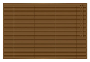 閉じた茶色いブラインドを下ろした窓　ブラウン