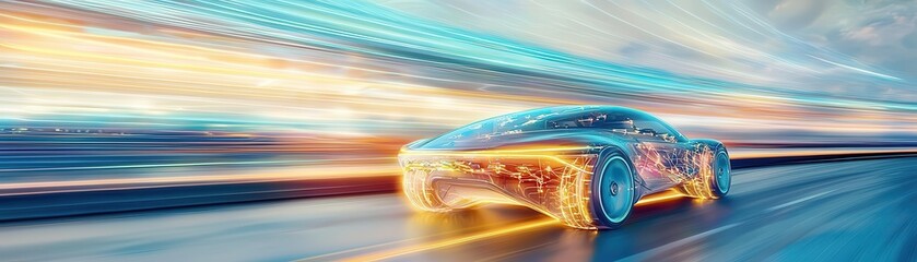 Obraz premium Sci-fi vehicle made of nano materials