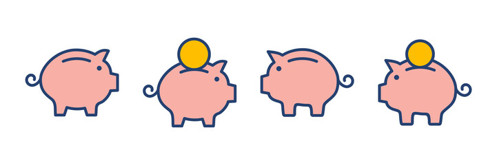 Piggy bank icon vector. piggy money icon