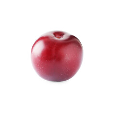 One fresh ripe plum isolated on white
