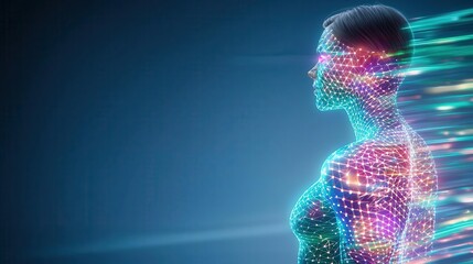 A futuristic human with nanotechnology-enhanced skin that shifts into protective armor upon impact