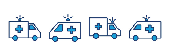 Ambulance icon vector. ambulance truck icon vector. ambulance car