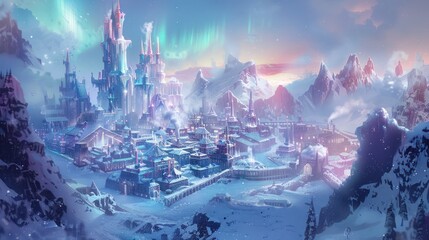 Snowy Fantasy Cityscape