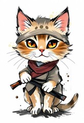 Kawaii Japan Anime Cute Ninja Cat