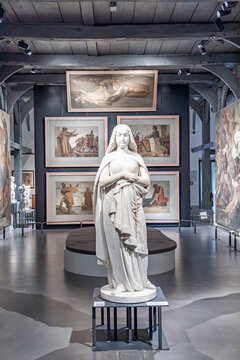 replica of statue of Thusnelda, the wife of leader Arminius, in the county museum of North Rhine Westphalia in Detmold.