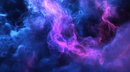 Abstract Purple Smoke with face silhouette, Dynamic Swirling and Flowing Texture. Copy space background. Ai generated image