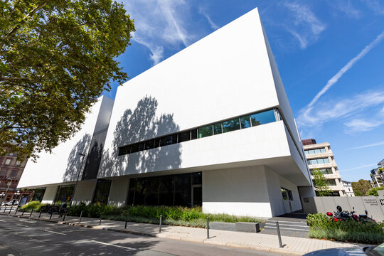 facade of Museum Reinhard Ernst in Wiesbaden. Architect Fumihiko Maki built the gift to Wiesbaden in cooperation with sponsor Reinhard Ernst