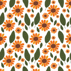Flower vector ilustration seamless patern.Great for textile,fabric,wrapping paper,and any print.