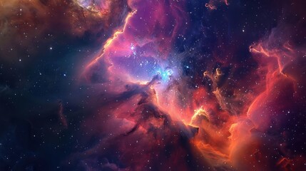 Cosmic Nebula with Vibrant Colors