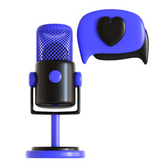 podcast relationship 3d icon illustration
