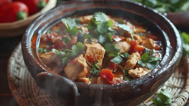 Sopa de Pedra on the table moves with smoke around