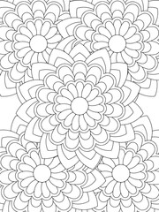 All these designs are hand-drawn and unique 
Flower Beautiful black and white illustration for adult coloring book,
This is a printable Beautiful Zentangle Coloring page for KDP Interior, POD products