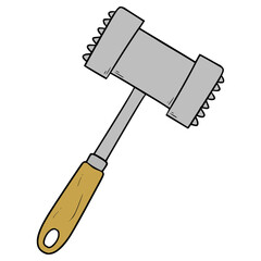 meat tenderizer illustration hand drawn isolated vector