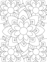 All these designs are hand-drawn and unique 
Flower Beautiful black and white illustration for adult coloring book,
This is a printable Beautiful Zentangle Coloring page for KDP Interior, POD products