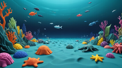 Naklejka premium coral reef in the sea