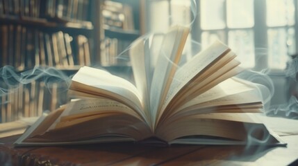 Fototapeta premium Open book generative ai