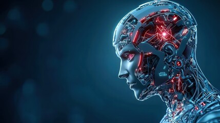 Obraz premium Futuristic Telemedicine Interface with AI Doctor Assistance for Real-Time Medical Decisions - Copy Space Available for Text
