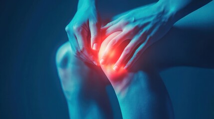 Close up of hand touching sprained or broken ankle. Accident during athlete running training. knee injury with leg bone. Ai generated image