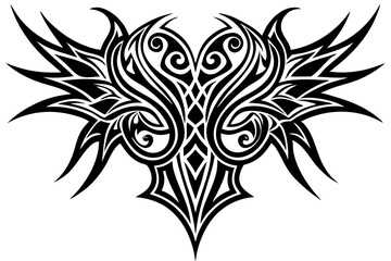 Tribal tattoo icon silhouette, Neo tribal tattoo gothic, vector illustration

