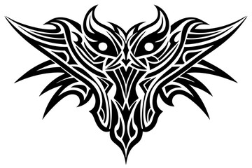 Tribal tattoo icon silhouette, Neo tribal tattoo gothic, vector illustration

