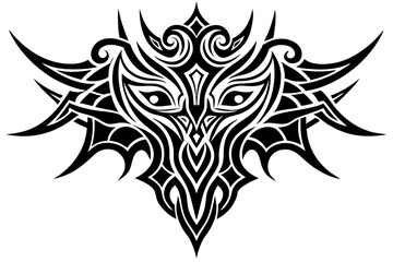 Tribal tattoo icon silhouette, Neo tribal tattoo gothic, vector illustration

