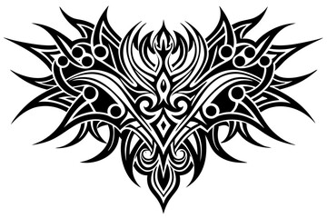Tribal tattoo icon silhouette, Neo tribal tattoo gothic, vector illustration

