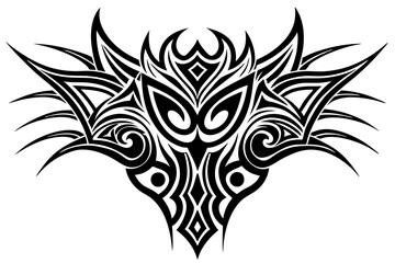 Tribal tattoo icon silhouette, Neo tribal tattoo gothic, vector illustration

