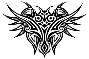 Tribal tattoo icon silhouette, Neo tribal tattoo gothic, vector illustration

